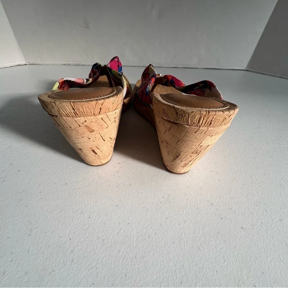 NWT Alex Marie Benita cork wedges maio multi color tropical floral print 8.5